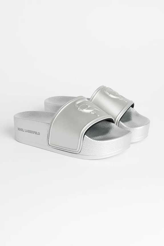 Pantofle Karl Lagerfeld KONDO MAXI KL80819M.VSL stříbrná SS25