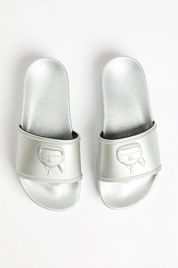 Pantofle Karl Lagerfeld KONDO MAXI stříbrná KL80819M.VSL