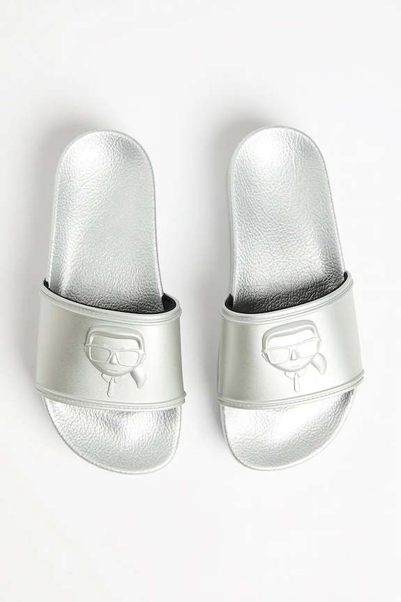 Pantofle Karl Lagerfeld KONDO MAXI stříbrná KL80819M.VSL