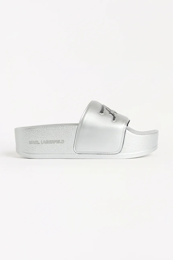 Šľapky Karl Lagerfeld KONDO MAXI platforma strieborná KL80872.VSL