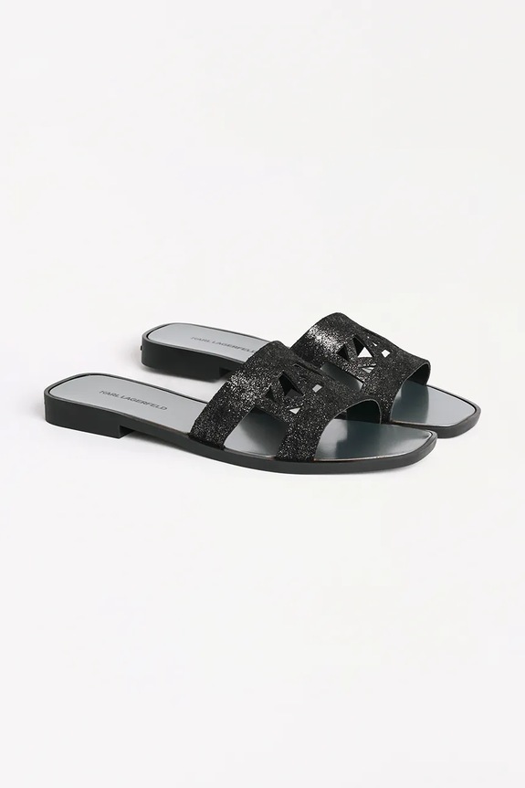Замшевые шлепанцы Karl Lagerfeld SKOOT II KL80402.5S0 чёрный SS25