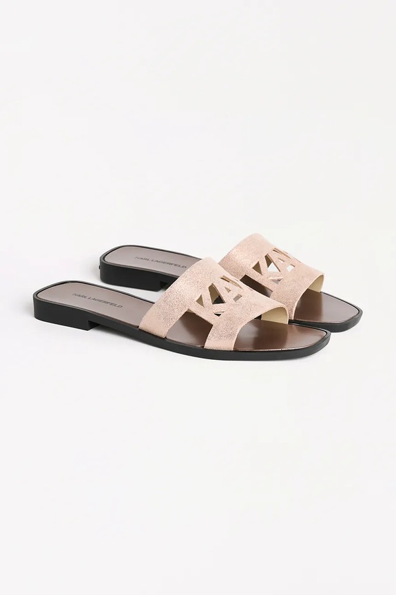 Semišové šľapky Karl Lagerfeld SKOOT II KL80402.5SP ružová SS25
