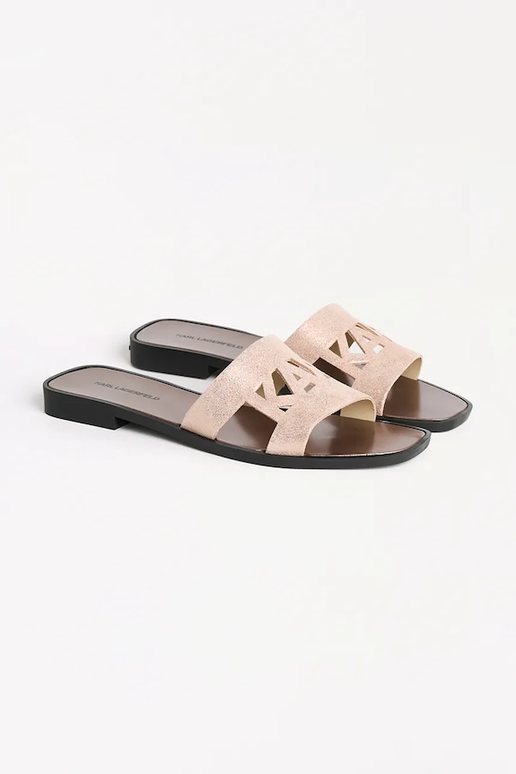 Semišové šľapky Karl Lagerfeld SKOOT II KL80402.5SP ružová SS25