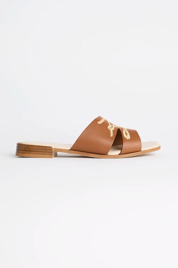 Кожаные шлепанцы Karl Lagerfeld PETALO венский коричневый KL80772.022
