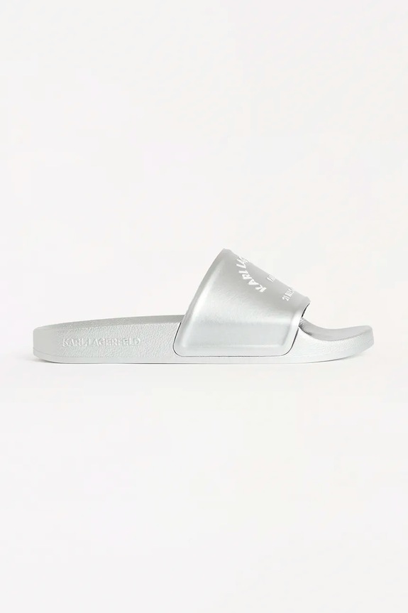 Šľapky Karl Lagerfeld KONDO 2.0 plochý strieborná KL80908A.VSL