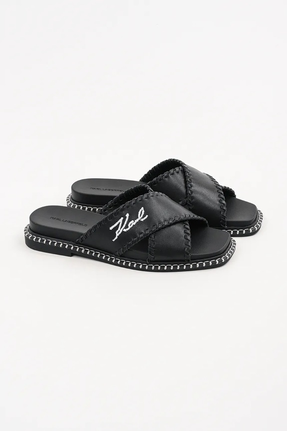 Karl Lagerfeld klapki skórzane KLEO KL81372.000 czarny SS25