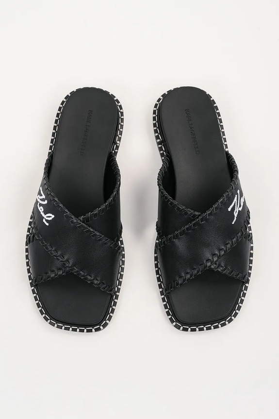Karl Lagerfeld klapki skórzane KLEO czarny KL81372.000