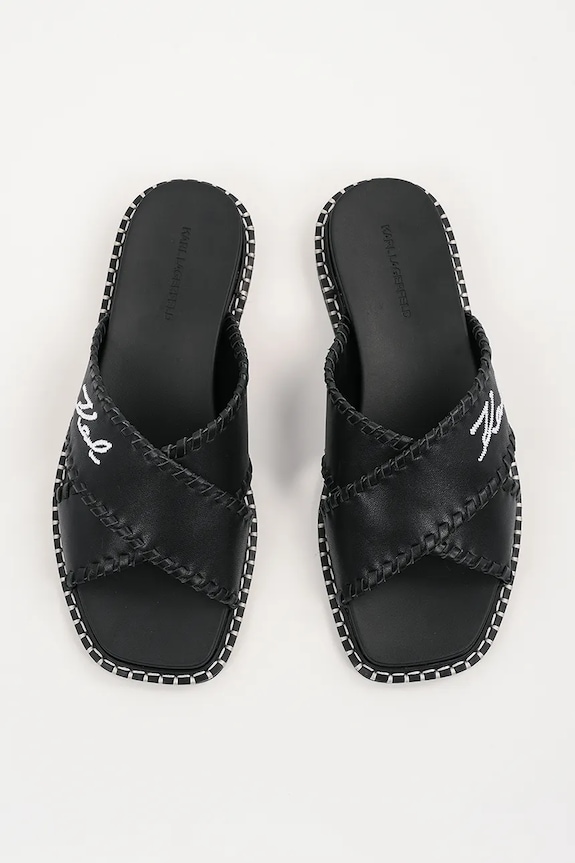 Karl Lagerfeld klapki skórzane KLEO czarny KL81372.000