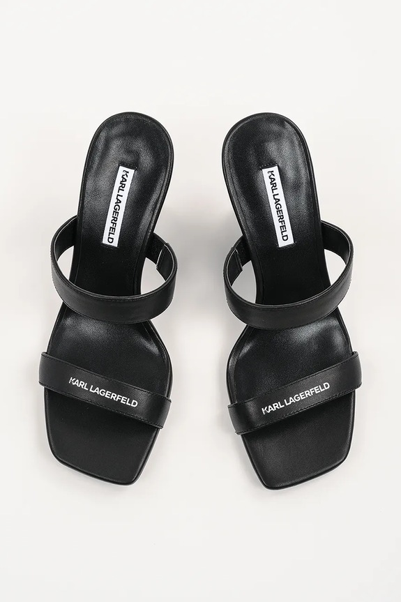 Δερμάτινες παντόφλες Karl Lagerfeld WAVERLY μαύρο KL34611.000