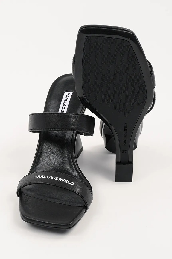 Δερμάτινες παντόφλες Karl Lagerfeld WAVERLY KL34611.000 μαύρο