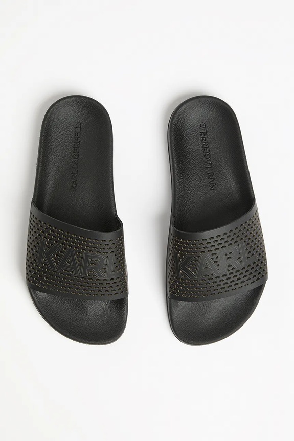 Kožené pantofle Karl Lagerfeld KONDO 2.0 černá KL80915.000