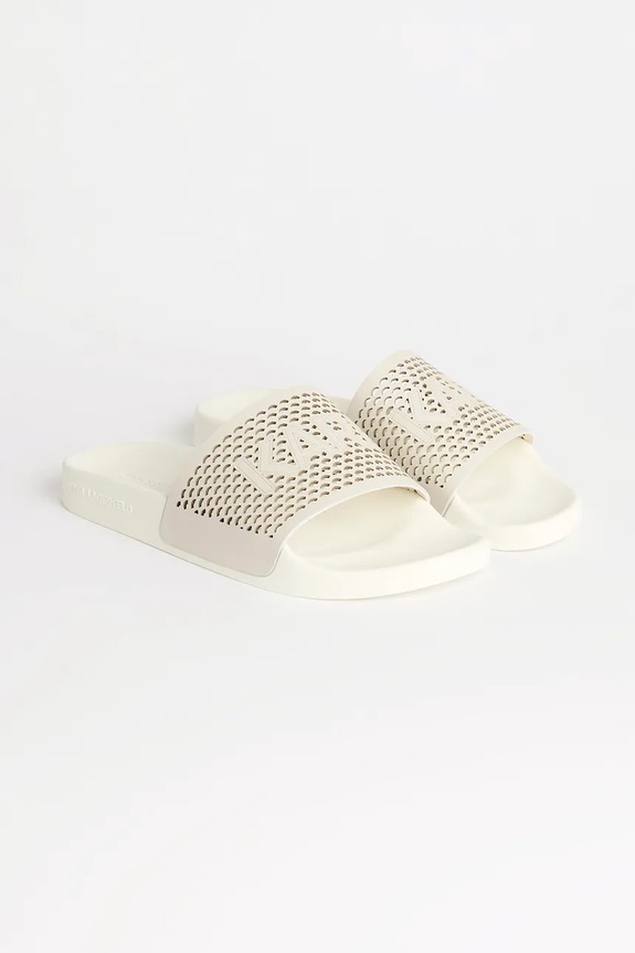 Kožené pantofle Karl Lagerfeld KONDO 2.0 KL80915.0T1 bílá SS25