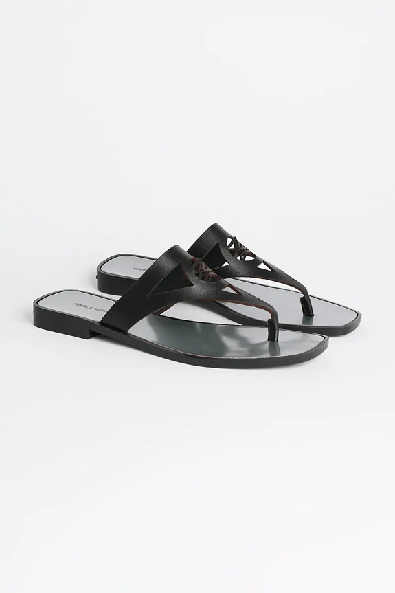 Δερμάτινες σαγιονάρες Karl Lagerfeld SKOOT II KL80407.000 μαύρο SS25
