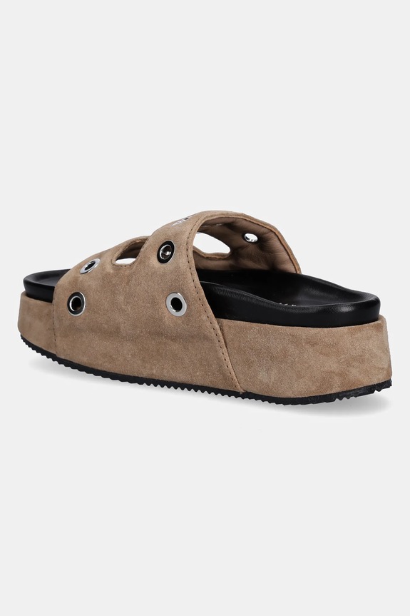 Scarpe Inuikii ciabatte slide in camoscio Suede Studs 1004.005.0151.163 marrone