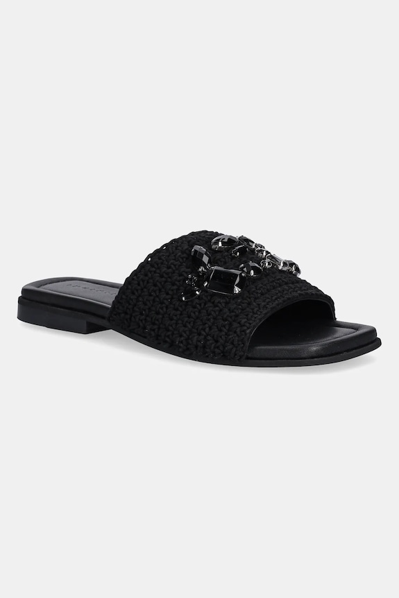 Inuikii papucs Woven Strap Stones textil fekete 1004.003.0601.000