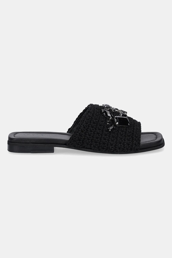 Inuikii papucs Woven Strap Stones 1004.003.0601.000 fekete SS25