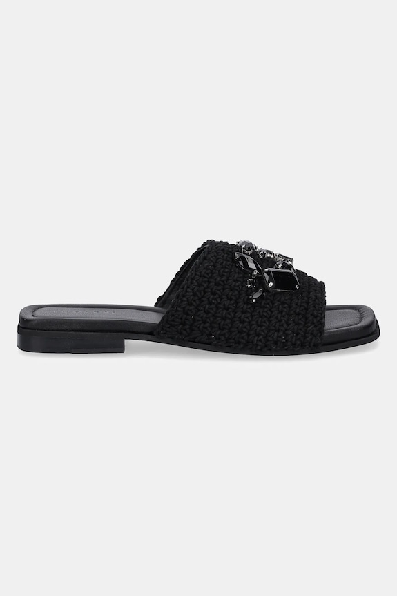Inuikii papucs Woven Strap Stones 1004.003.0601.000 fekete SS25