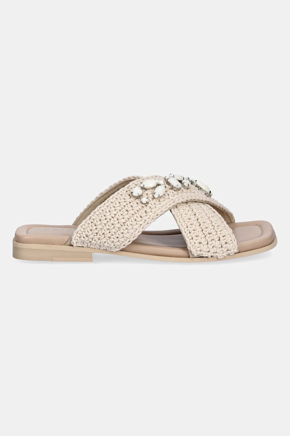 Inuikii ciabatte slide Woven Crossed Stones 1004.003.0611.100 beige SS25