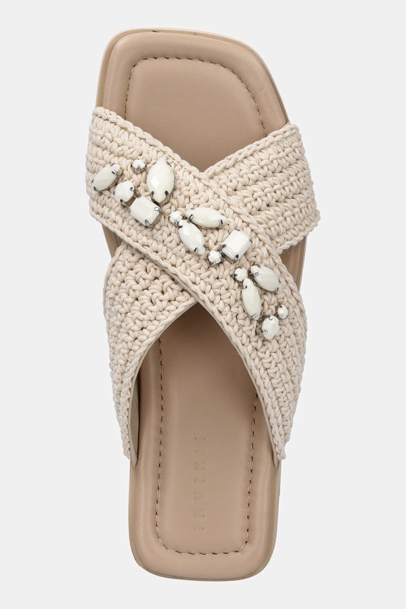Inuikii ciabatte slide Woven Crossed Stones beige 1004.003.0611.100