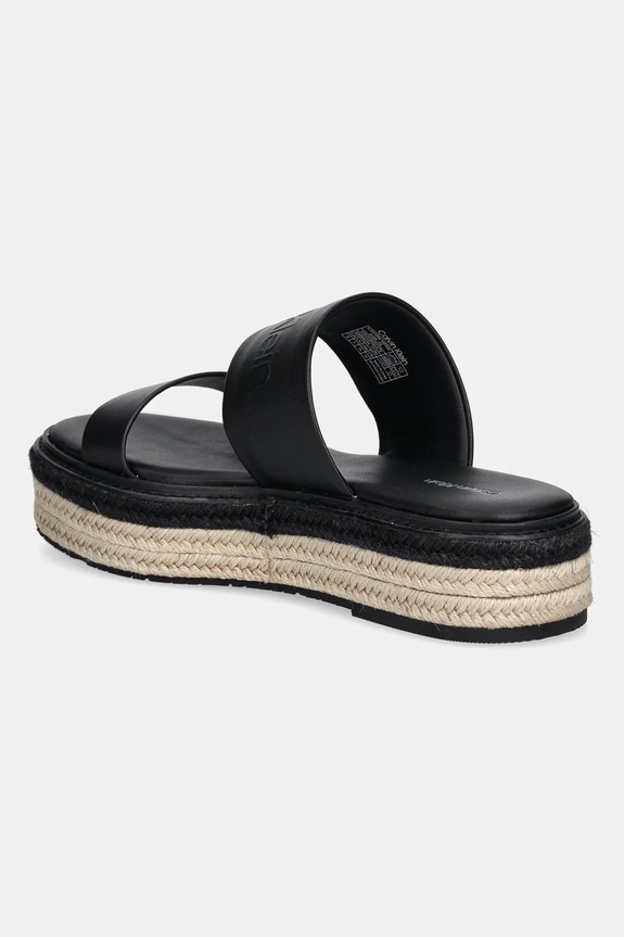 Boty Kožené pantofle Calvin Klein FLATFORM WEDGE SLIDE - HE HW0HW02374 černá
