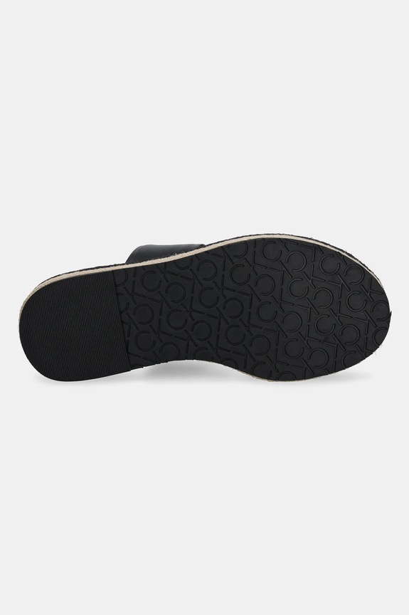 Kožené pantofle Calvin Klein FLATFORM WEDGE SLIDE - HE HW0HW02374 černá