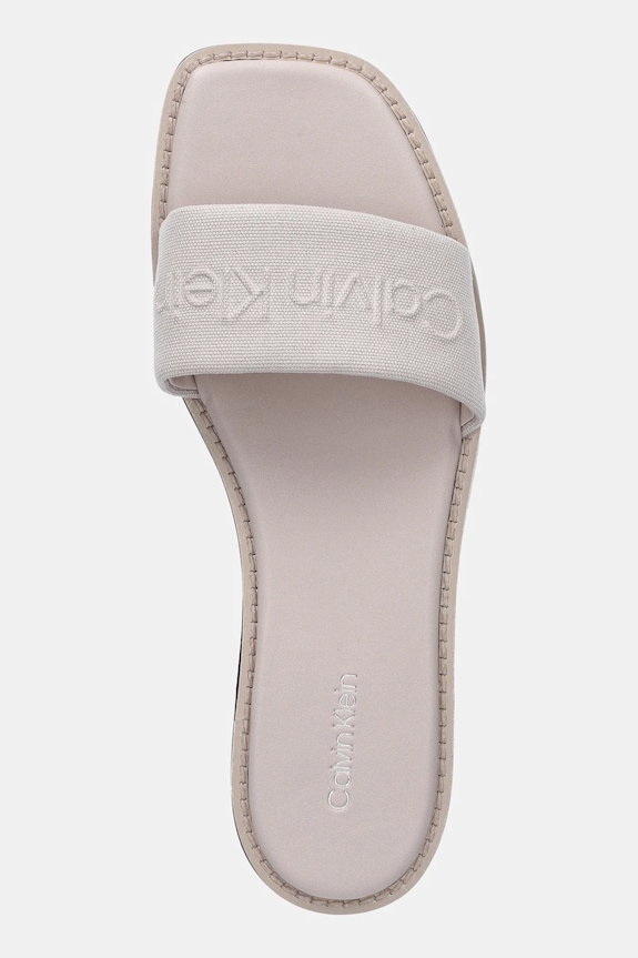 Šľapky Calvin Klein FLAT SLIDE - HE béžová HW0HW02378