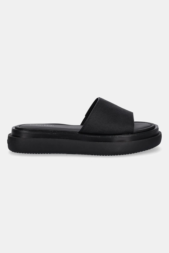 Παντόφλες Calvin Klein FLATFORM SLIDE - JACQ HW0HW02461 μαύρο SS25