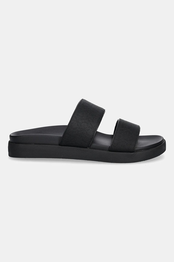 Παντόφλες Calvin Klein FLAT SLIDE - JACQ HW0HW02486 μαύρο SS25