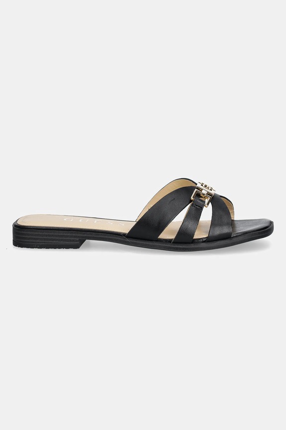 Guess klapki skórzane REALLA FLJRLL.LEA19.BLACK czarny SS25