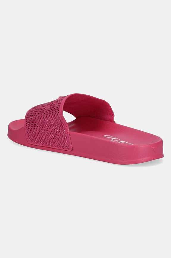 Încălțăminte Guess papuci BEACH SLIPPERS STRASS E4GZ25.BB00F.G4D6 roz