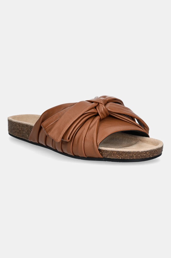 Шкіряні шльопанці JW Anderson замша коричневий SN0096.LA0161.640