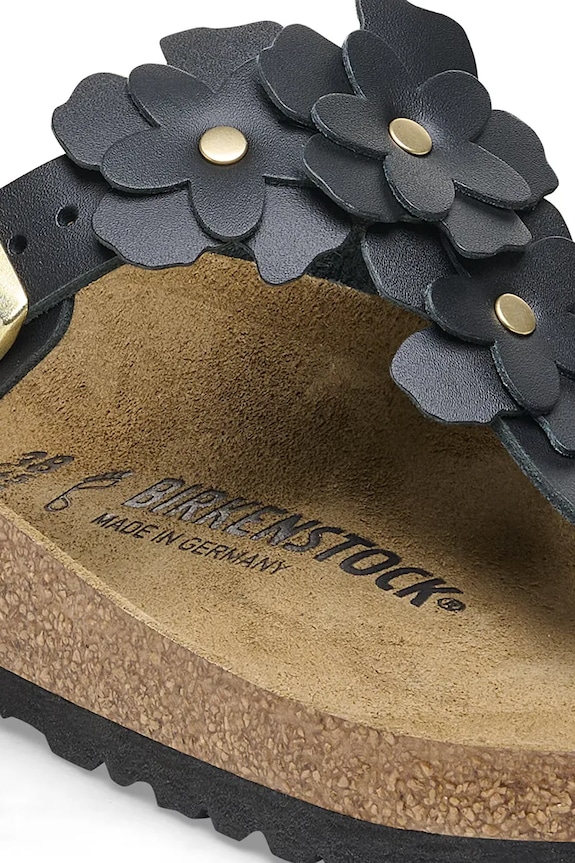 Obuv Kožené žabky Birkenstock Gizeh Flowers 1026719 čierna
