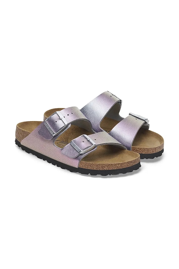 Birkenstock klapki Arizona Saffiano Iridescent fioletowy 1029510