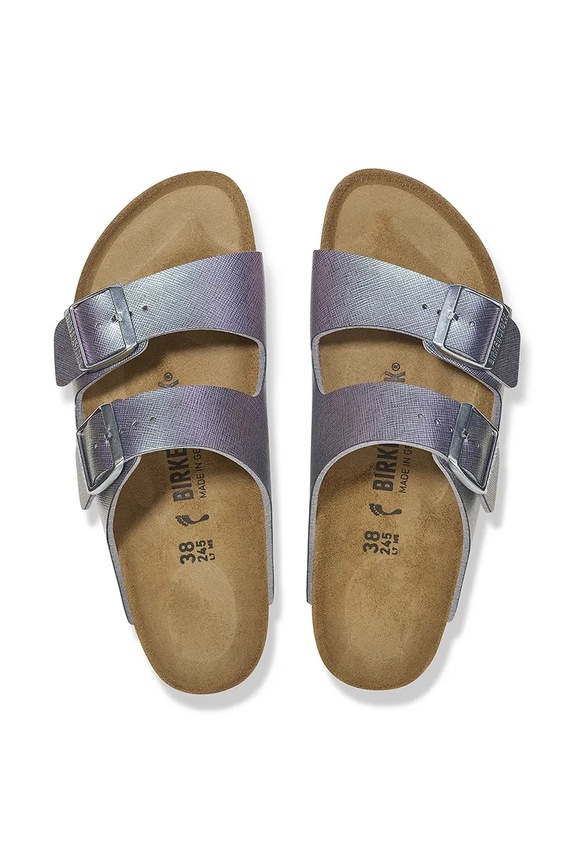 Birkenstock klapki Arizona Saffiano Iridescent 1029510 fioletowy