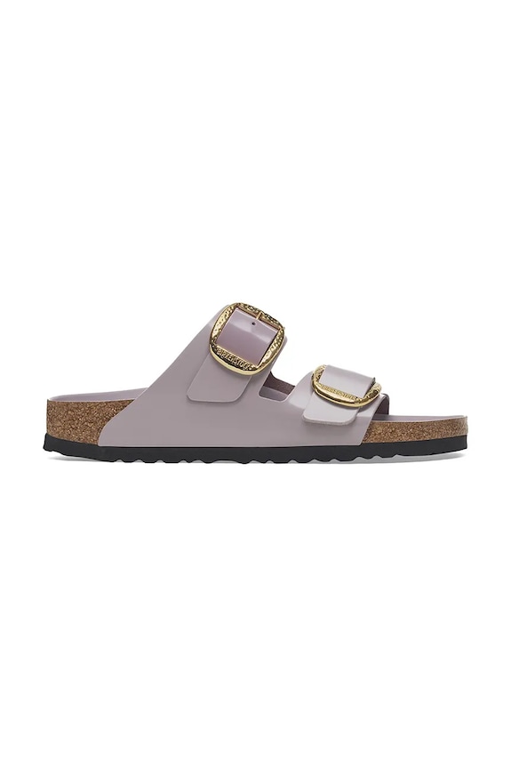 Kožené šľapky Birkenstock Arizona Hammered Buckle lakovaná koža fialová 1029762