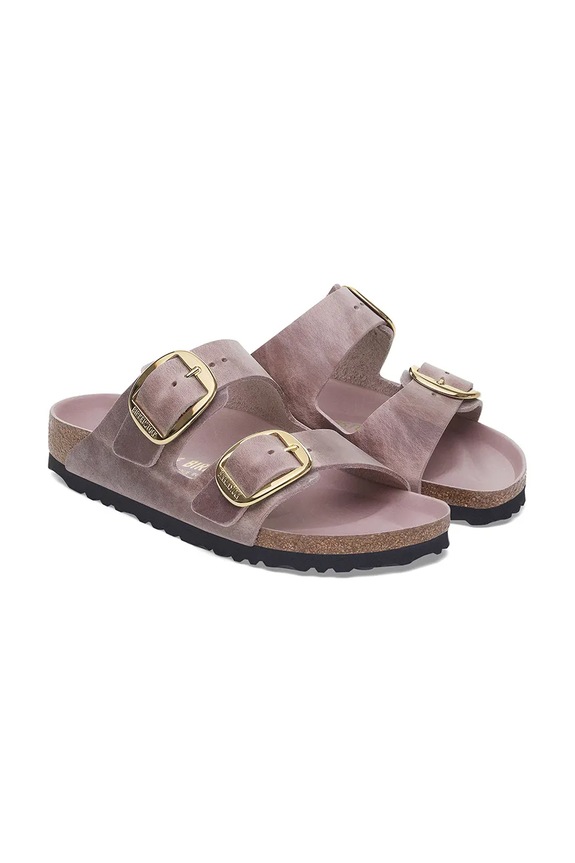 Шкіряні шльопанці Birkenstock Arizona Big Buckle фіолетовий 1029267