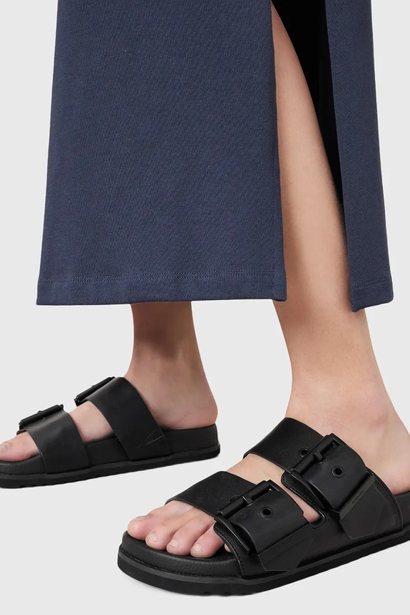 Kožené šľapky AllSaints Sian Sandal W034FC.BLK
