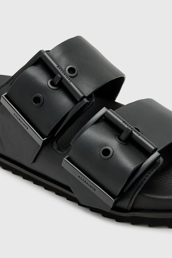 Kožené šľapky AllSaints Sian Sandal čierna W034FC.BLK