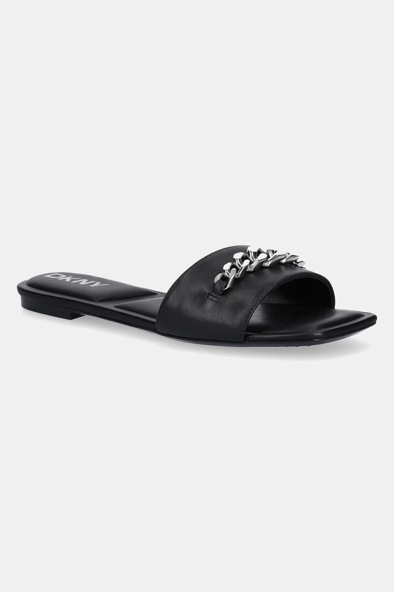 Kožené šľapky Dkny Dania usňová koža čierna K1544758.BLK