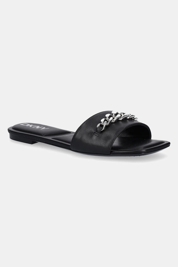 Kožené šľapky Dkny Dania usňová koža čierna K1544758.BLK