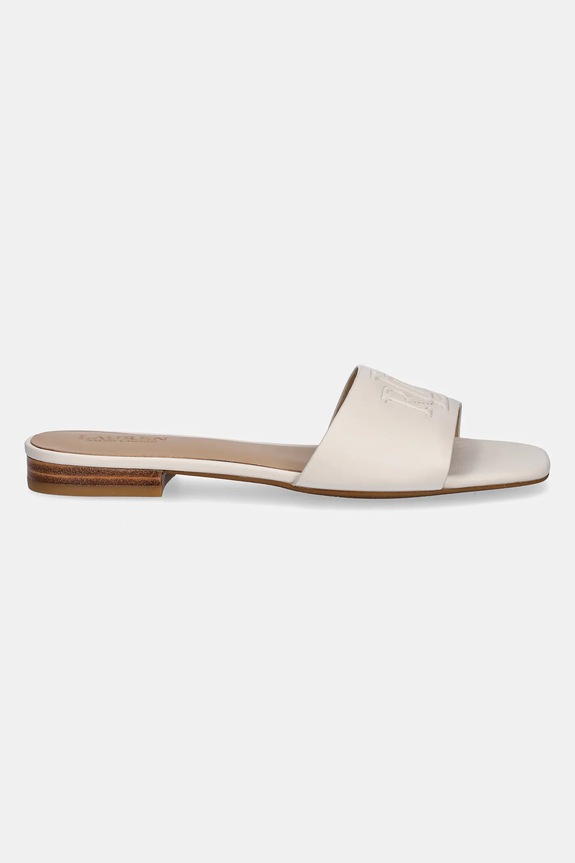 Lauren Ralph Lauren klapki skórzane Everley Sld 802959143009.100 beżowy SS26