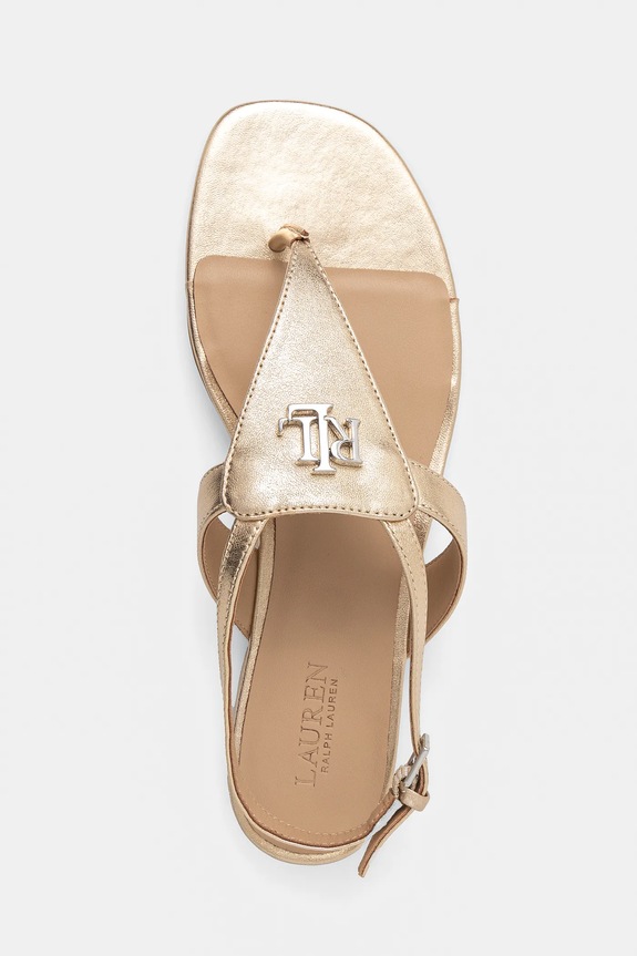 Δερμάτινα σανδάλια Lauren Ralph Lauren Everley χρυσαφί 802970532001.040