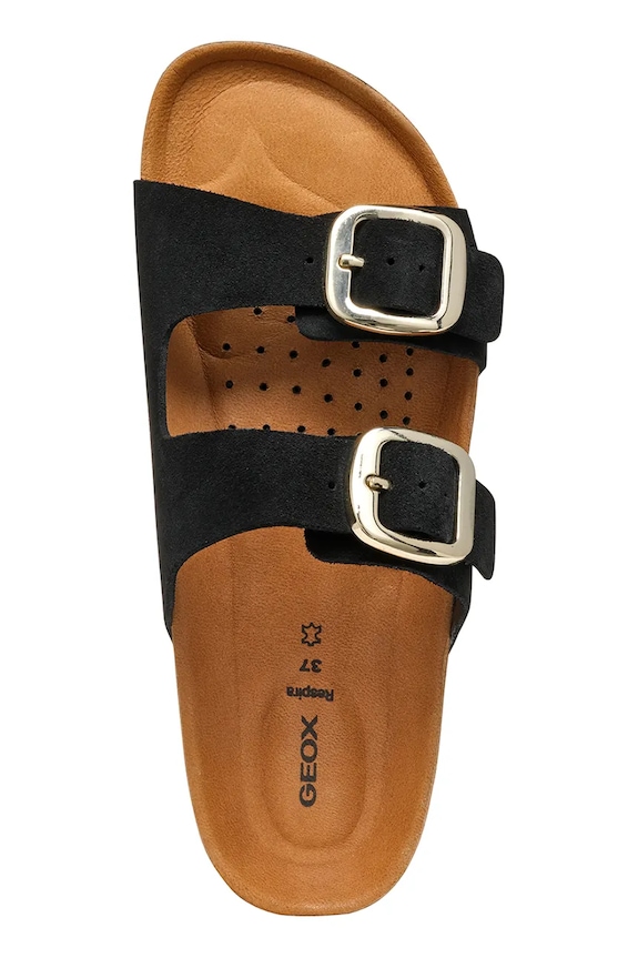 Semišové pantofle Geox D BRIONIA H D551DA.00022.C9999 černá