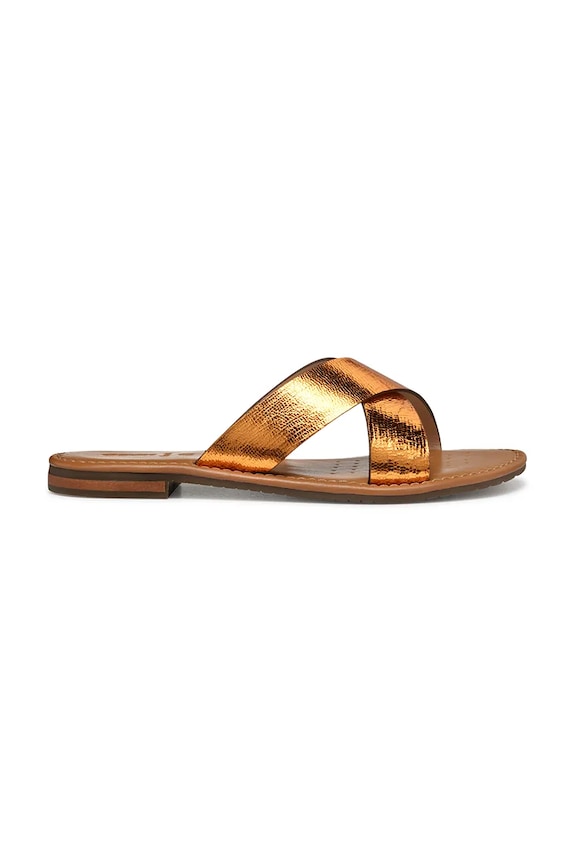Geox papuci de piele D SOZY S piele aur D55LXH.000KY.C2008