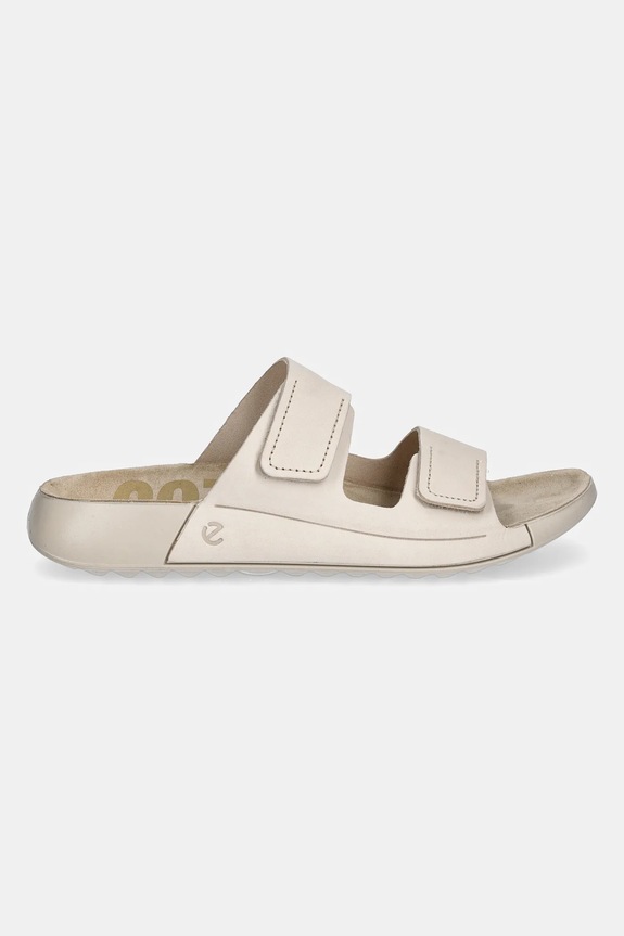 Ecco klapki nubukowe Cozmo 2-Strap 206823.02378 beżowy SS26