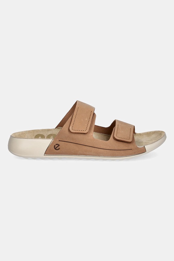 Nubuck παντόφλες Ecco Nd Cozmo 2 Strap Flat 206823.02291 καφέ SS26