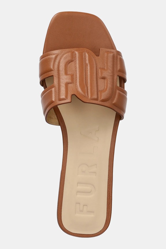 Furla bőr papucs Summer Mule barna YJ34SUM.X30000.RY000