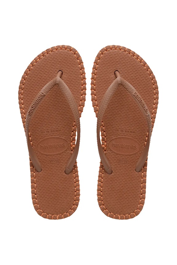 Žabky Havaianas SLIM FLATFORM bez podpatku hnědá 4149928.1976