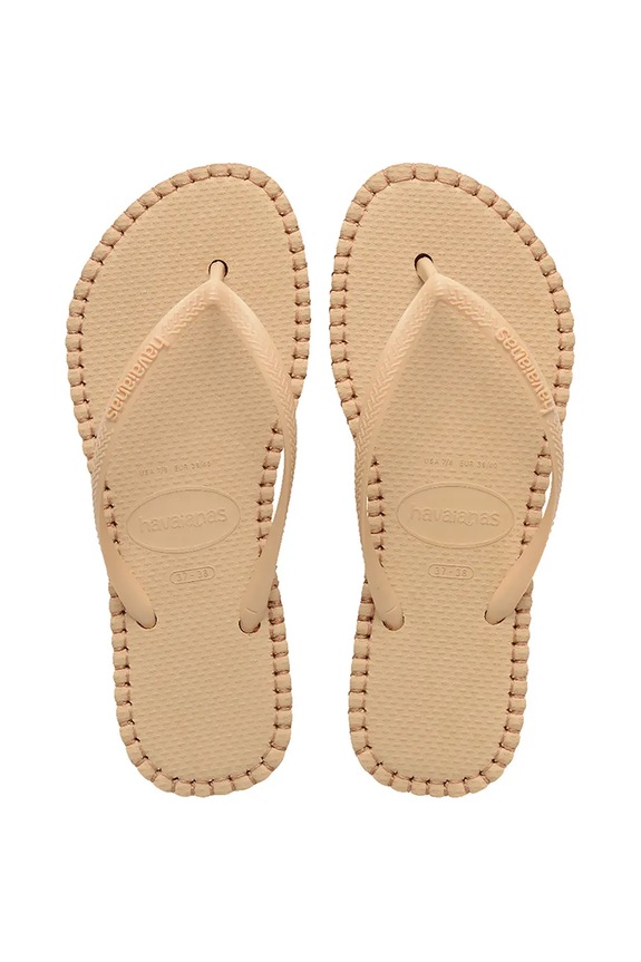 Žabky Havaianas SLIM FLATFORM bez podpatku béžová 4149928.8858