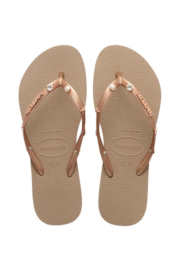 Σαγιονάρες Havaianas SLIM LUXURY AQUA φλατ χρυσαφί 4149965.3581